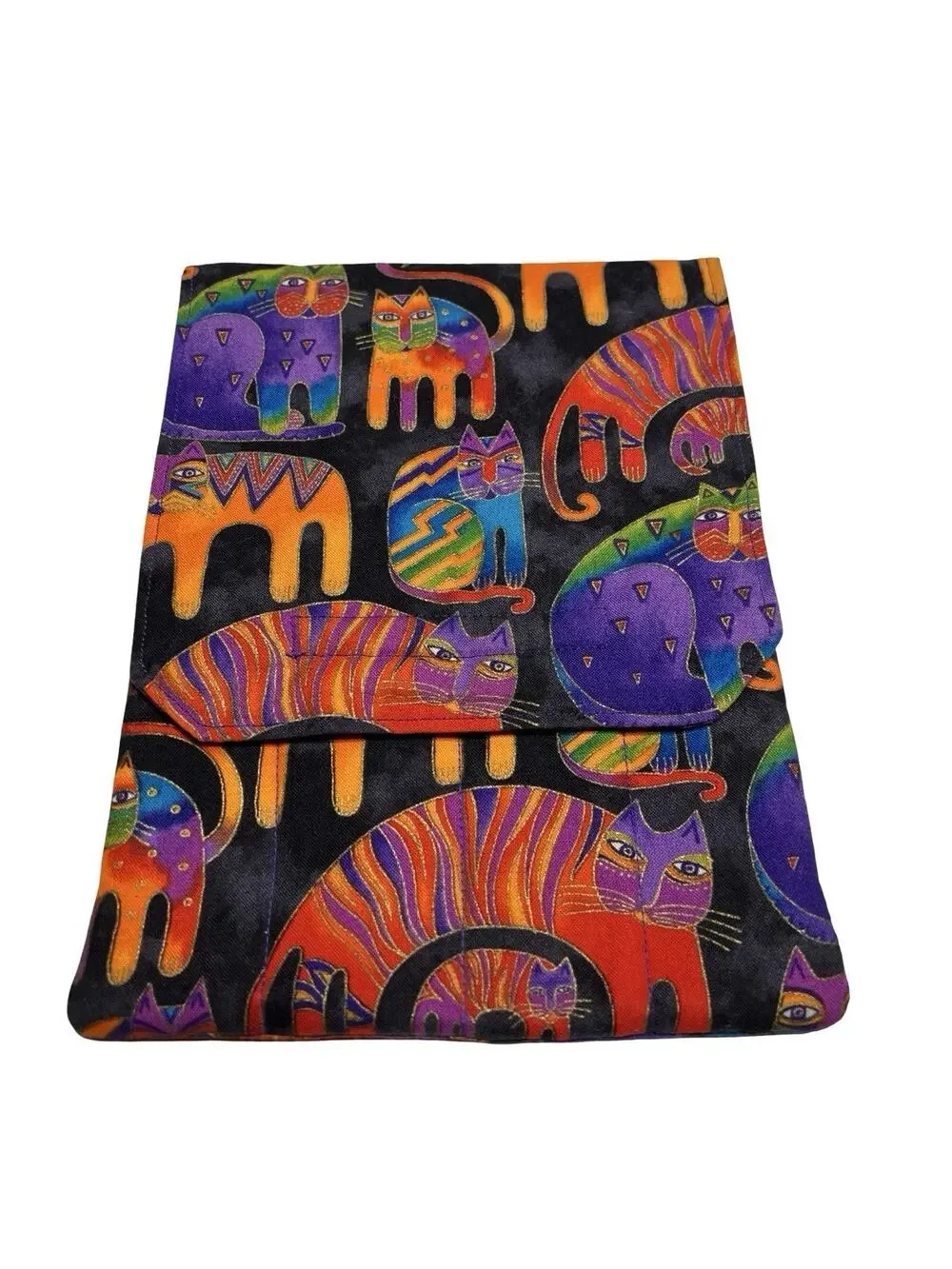 Notebook / Sketch book Pencil Pen Holder Organizer w/ Laurel Burch Cat Fabric